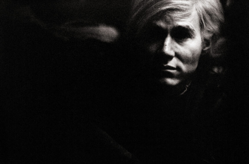 Black and white portrait of artist Andy Warhol in New York, 1968. Photo by Vera Mercer.