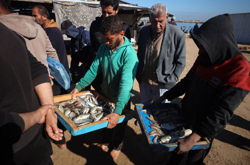 people fishing in Gaza