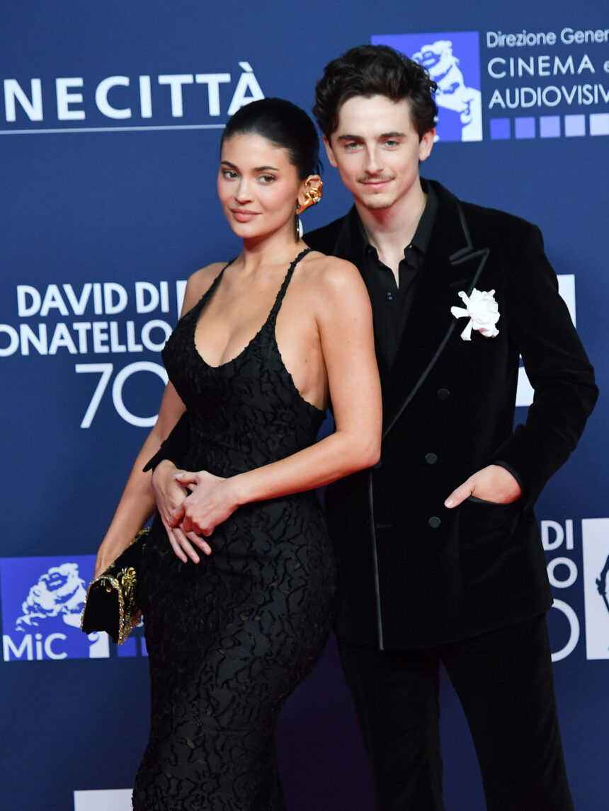 kylie jenner and timothee chalamet red carpet photo