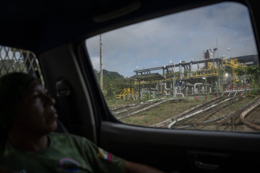 Oil pipelines running through the Amazon rainforest, symbolizing industrial encroachment.