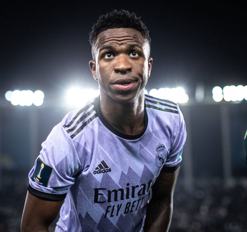 Vinicius Jr playing for Real Madrid.