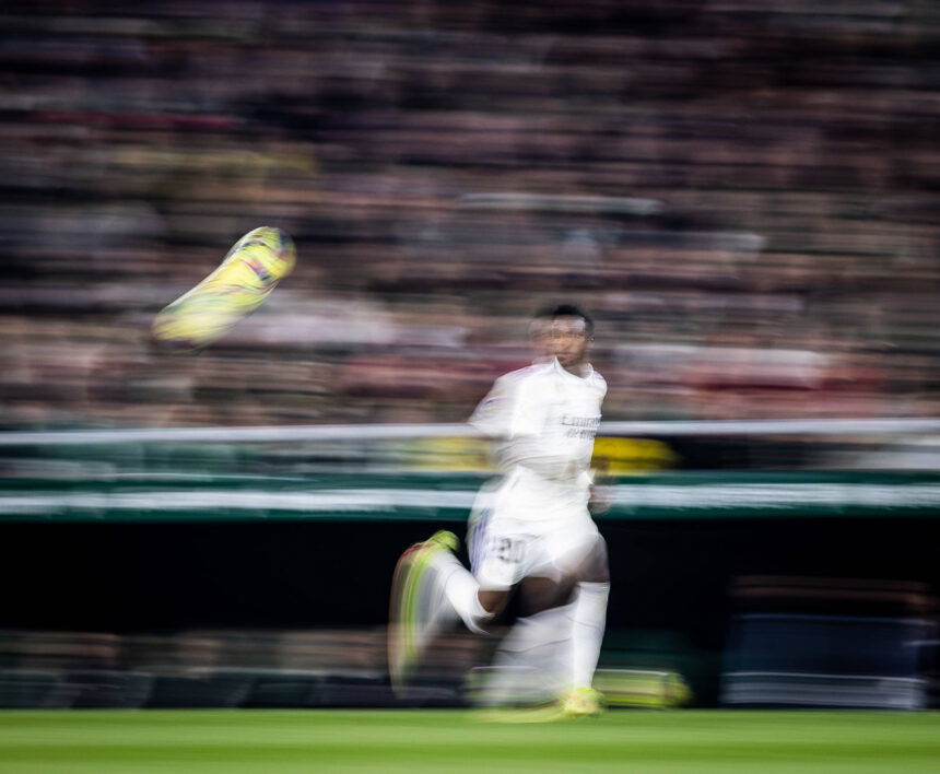 Vinicius Jr playing for Real Madrid.