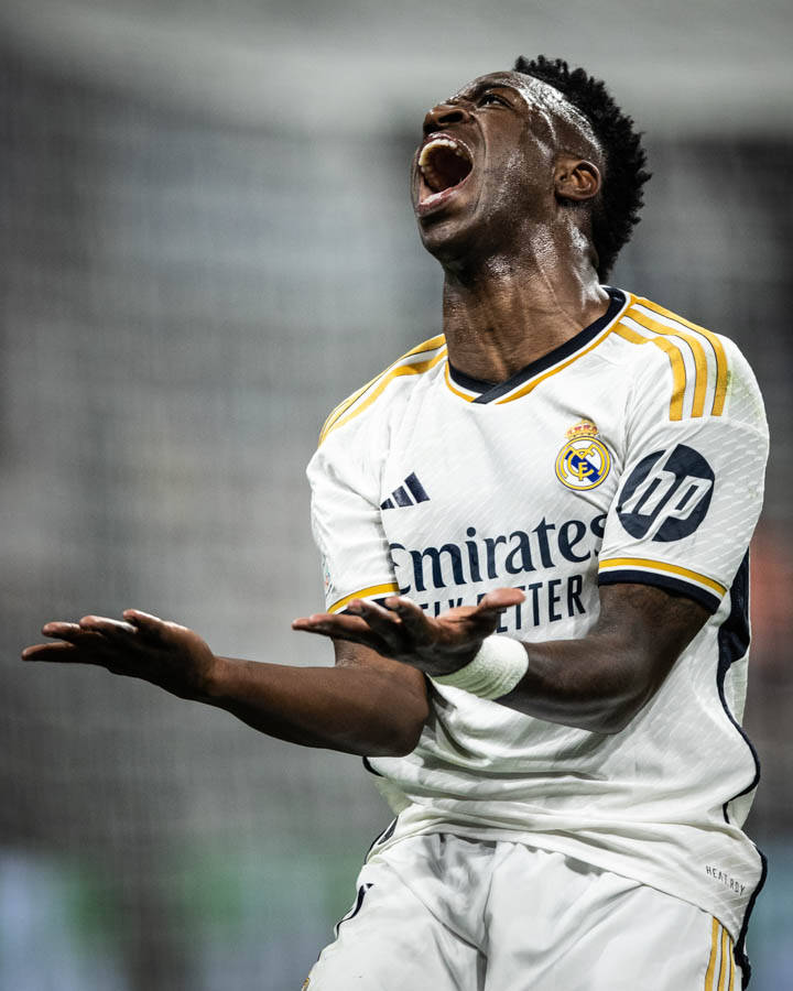 Vinicius Jr playing for Real Madrid.