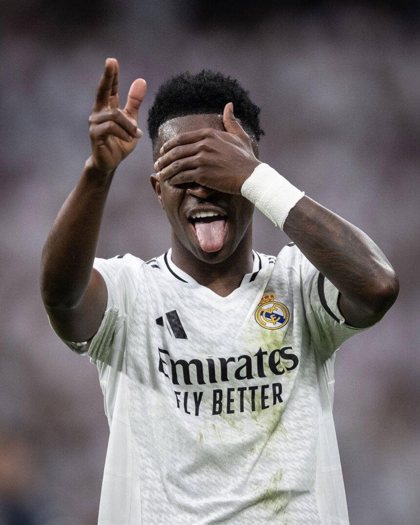 Vinicius Jr playing for Real Madrid.