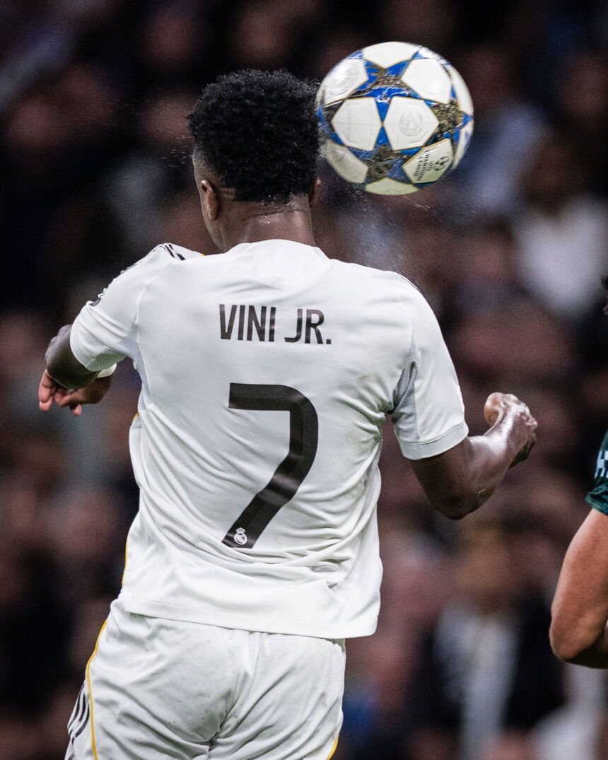 Vinicius Jr playing for Real Madrid.