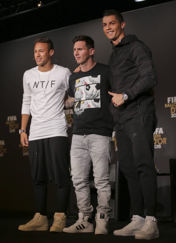 Cristiano Ronaldo, Neymar and Lionel Messi together.
